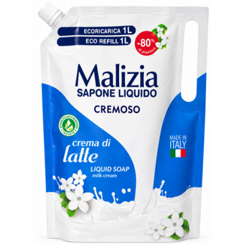 Рідке крем-мило Malizia Crema di Latte з молочним кремом, 1 л